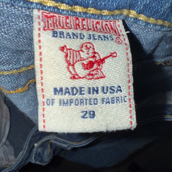 True Religion Womens Skinny Blue Jeans Denim Legging Sz Low 29”W x 30”L W Flaps - Picture 7 of 8